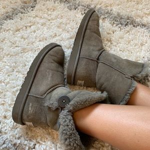 Gray Button Ugg Boots